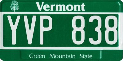 VT license plate YVP838