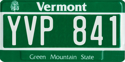 VT license plate YVP841