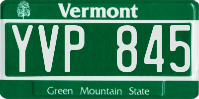VT license plate YVP845