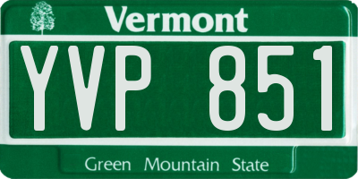 VT license plate YVP851