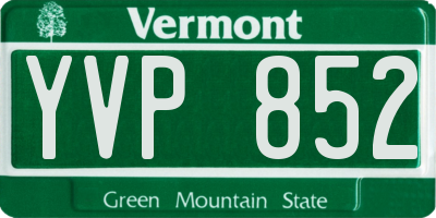 VT license plate YVP852