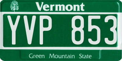 VT license plate YVP853