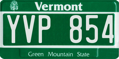 VT license plate YVP854