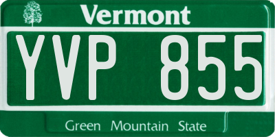 VT license plate YVP855