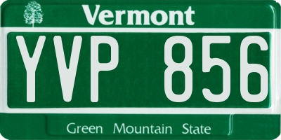 VT license plate YVP856
