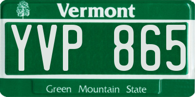 VT license plate YVP865
