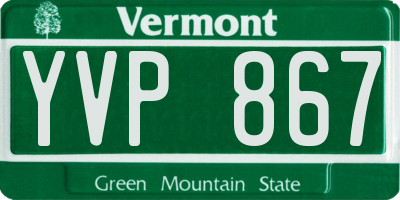 VT license plate YVP867
