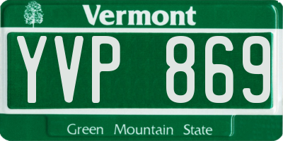 VT license plate YVP869