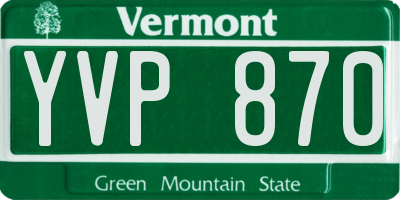 VT license plate YVP870
