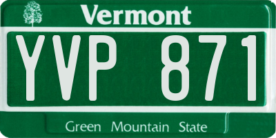 VT license plate YVP871