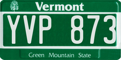 VT license plate YVP873