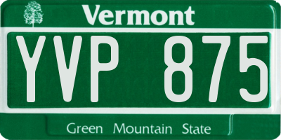VT license plate YVP875