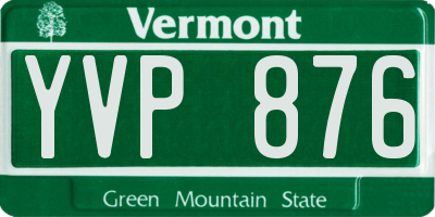 VT license plate YVP876