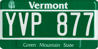VT license plate YVP877