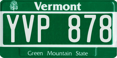 VT license plate YVP878
