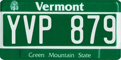 VT license plate YVP879