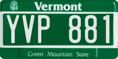 VT license plate YVP881