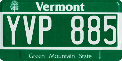 VT license plate YVP885