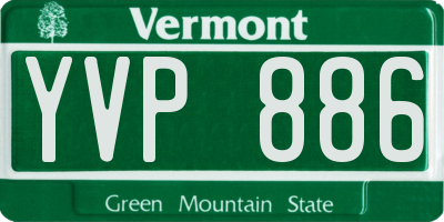 VT license plate YVP886