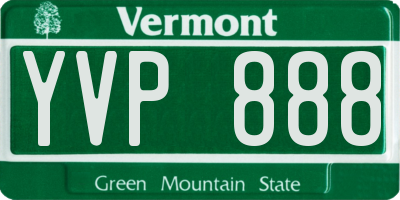VT license plate YVP888
