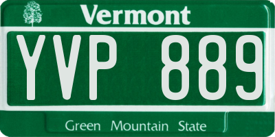 VT license plate YVP889