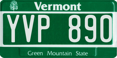 VT license plate YVP890