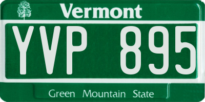 VT license plate YVP895