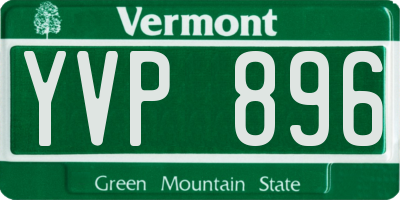 VT license plate YVP896