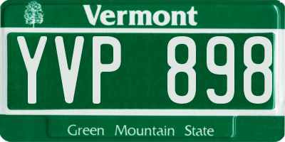 VT license plate YVP898