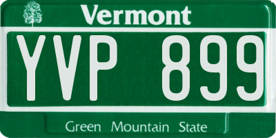 VT license plate YVP899