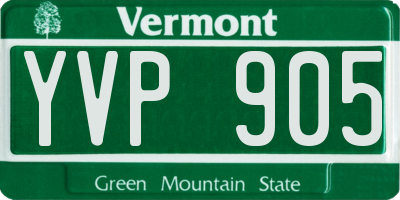 VT license plate YVP905