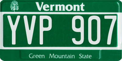 VT license plate YVP907