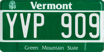 VT license plate YVP909