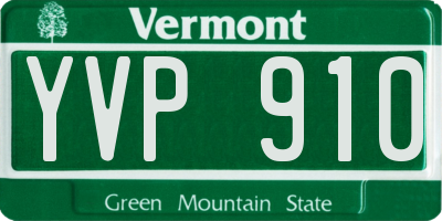 VT license plate YVP910