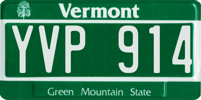 VT license plate YVP914