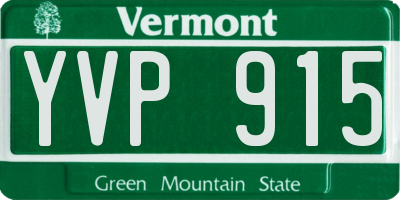 VT license plate YVP915