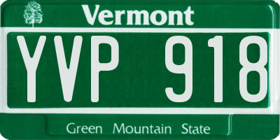 VT license plate YVP918