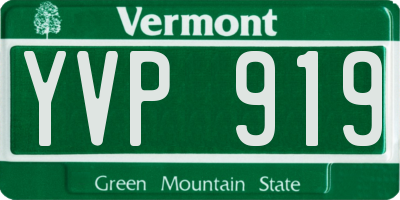 VT license plate YVP919