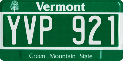VT license plate YVP921
