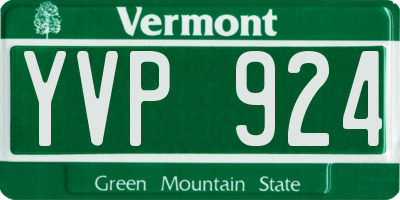 VT license plate YVP924