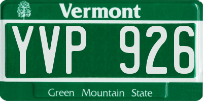 VT license plate YVP926
