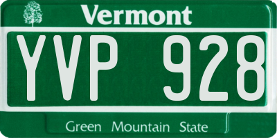 VT license plate YVP928