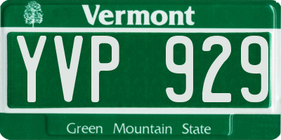 VT license plate YVP929