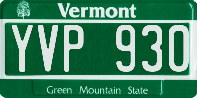 VT license plate YVP930