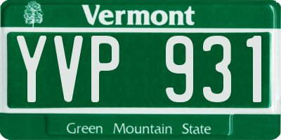 VT license plate YVP931