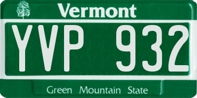 VT license plate YVP932