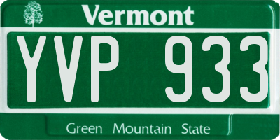 VT license plate YVP933