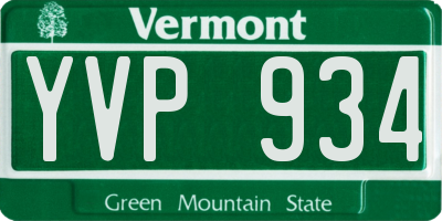 VT license plate YVP934