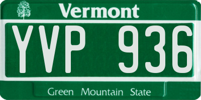 VT license plate YVP936