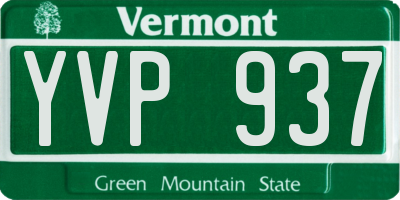 VT license plate YVP937